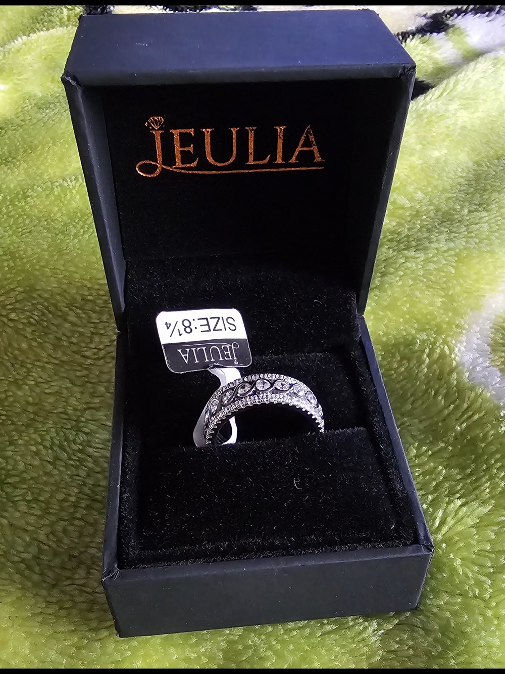 Jeulia S925 Sterling Silver CZ Eternity Band Ring – Size 8¾ Personalized - Picture 2 of 13